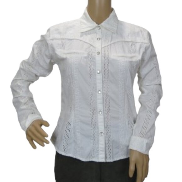 Roughrider Western Long Sleeve with Eyelet Design - Picture 1 of 6